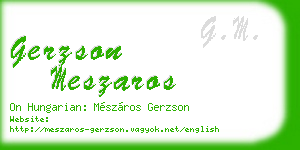 gerzson meszaros business card
