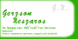 gerzson meszaros business card